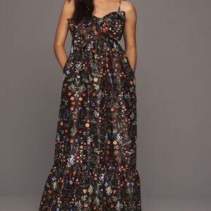 Hutch Black Floral Maxi Dress with Bow Bodice